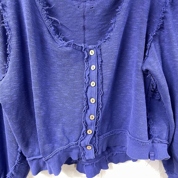 We The Free People Golden Road Oversized Cardigan Medium Periwinkle - Picture 4 of 10